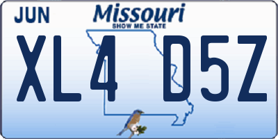 MO license plate XL4D5Z