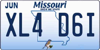 MO license plate XL4D6I