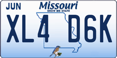 MO license plate XL4D6K