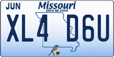 MO license plate XL4D6U