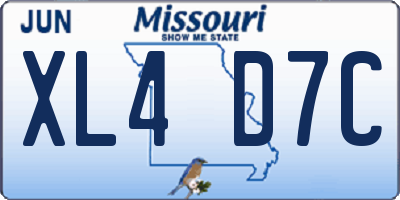 MO license plate XL4D7C