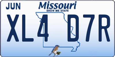 MO license plate XL4D7R