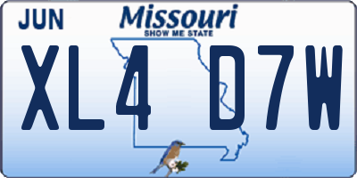 MO license plate XL4D7W