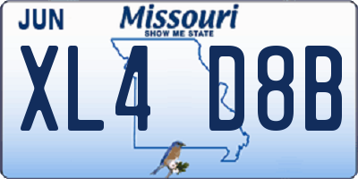 MO license plate XL4D8B