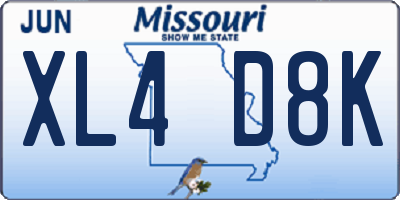 MO license plate XL4D8K