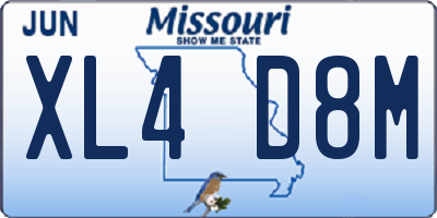 MO license plate XL4D8M