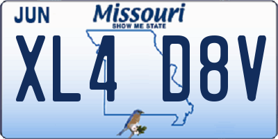 MO license plate XL4D8V