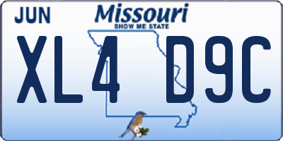 MO license plate XL4D9C