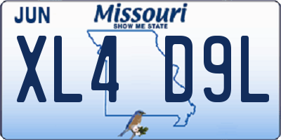 MO license plate XL4D9L
