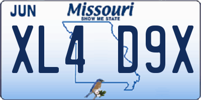 MO license plate XL4D9X