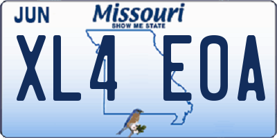 MO license plate XL4E0A