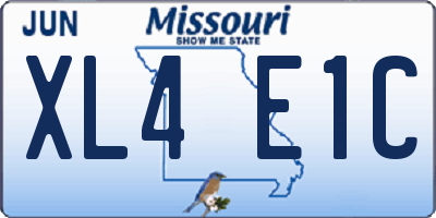 MO license plate XL4E1C