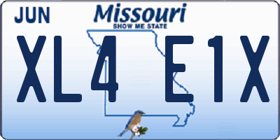 MO license plate XL4E1X