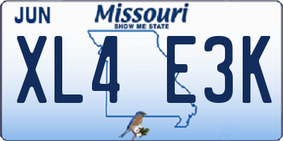 MO license plate XL4E3K