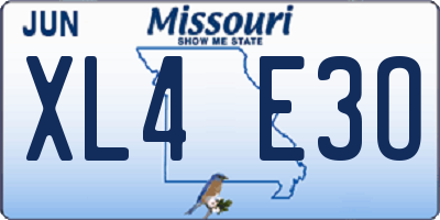 MO license plate XL4E3O