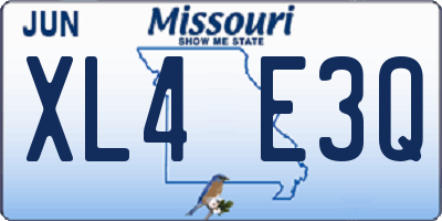 MO license plate XL4E3Q