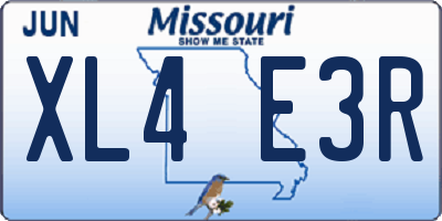 MO license plate XL4E3R