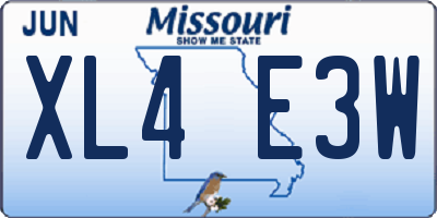 MO license plate XL4E3W