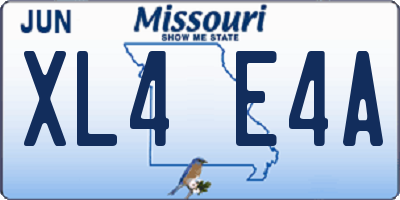 MO license plate XL4E4A
