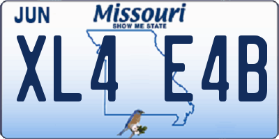 MO license plate XL4E4B