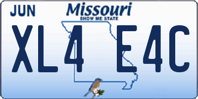 MO license plate XL4E4C