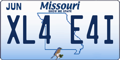 MO license plate XL4E4I