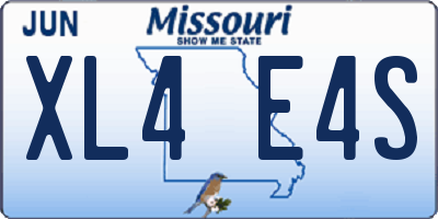 MO license plate XL4E4S