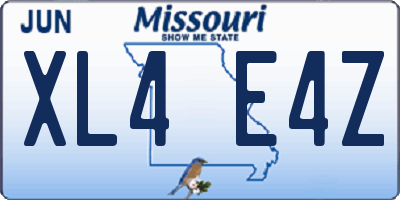 MO license plate XL4E4Z