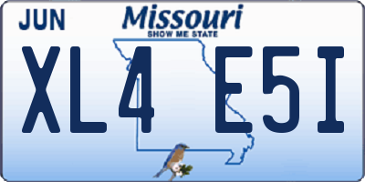 MO license plate XL4E5I