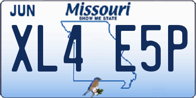 MO license plate XL4E5P