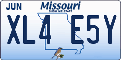 MO license plate XL4E5Y
