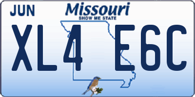 MO license plate XL4E6C