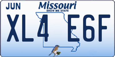 MO license plate XL4E6F