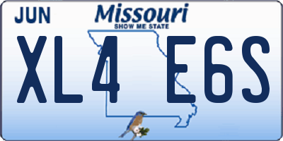 MO license plate XL4E6S
