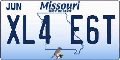 MO license plate XL4E6T