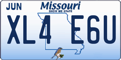 MO license plate XL4E6U