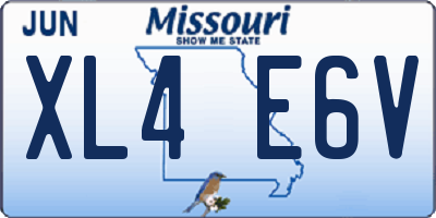 MO license plate XL4E6V