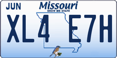 MO license plate XL4E7H