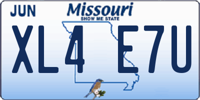 MO license plate XL4E7U