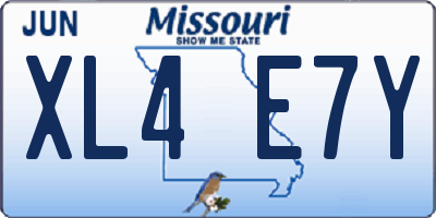 MO license plate XL4E7Y