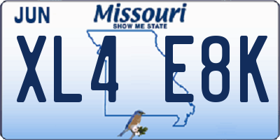MO license plate XL4E8K