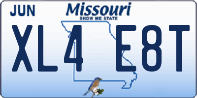 MO license plate XL4E8T