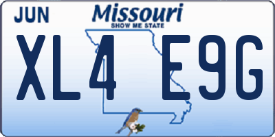 MO license plate XL4E9G