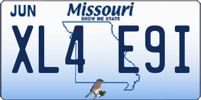 MO license plate XL4E9I