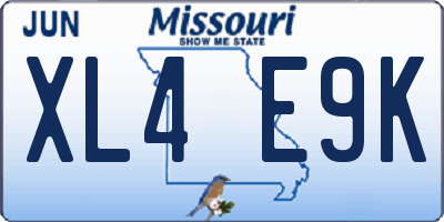 MO license plate XL4E9K