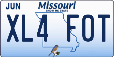 MO license plate XL4F0T