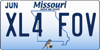 MO license plate XL4F0V