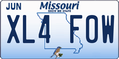 MO license plate XL4F0W
