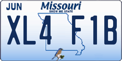 MO license plate XL4F1B