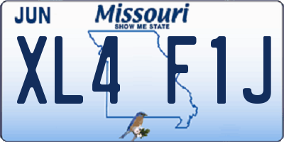 MO license plate XL4F1J
